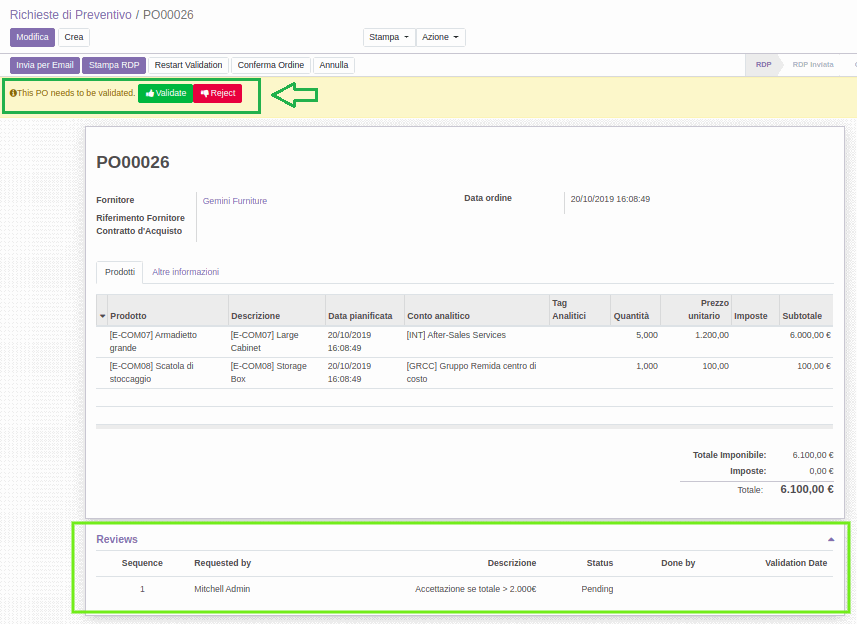 Odoo • Immagine e testo